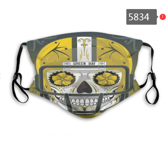 2020 NFL Green Bay Packers #1 Dust mask with filter->nfl dust mask->Sports Accessory
